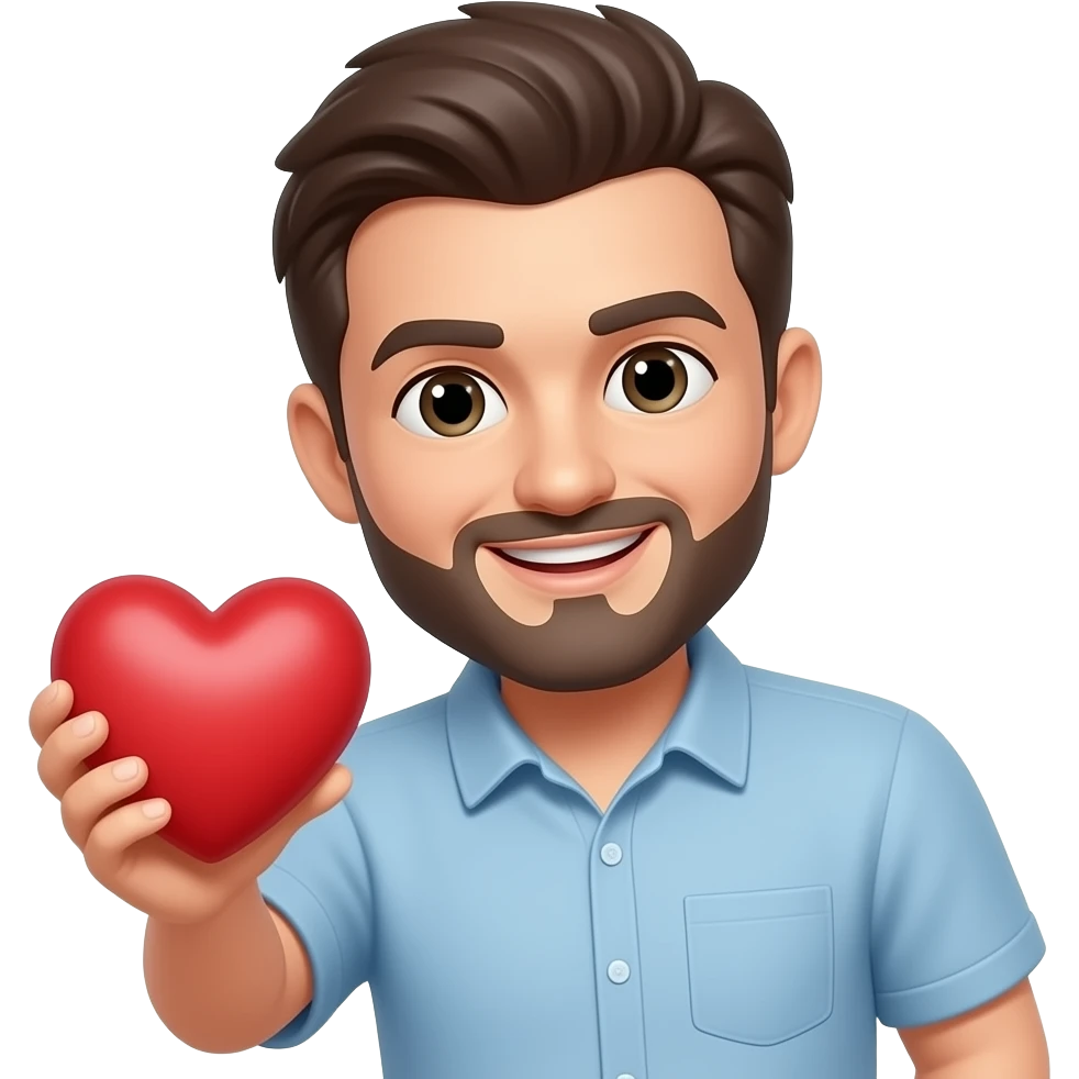 Homme avec un coeur dans la main emoji