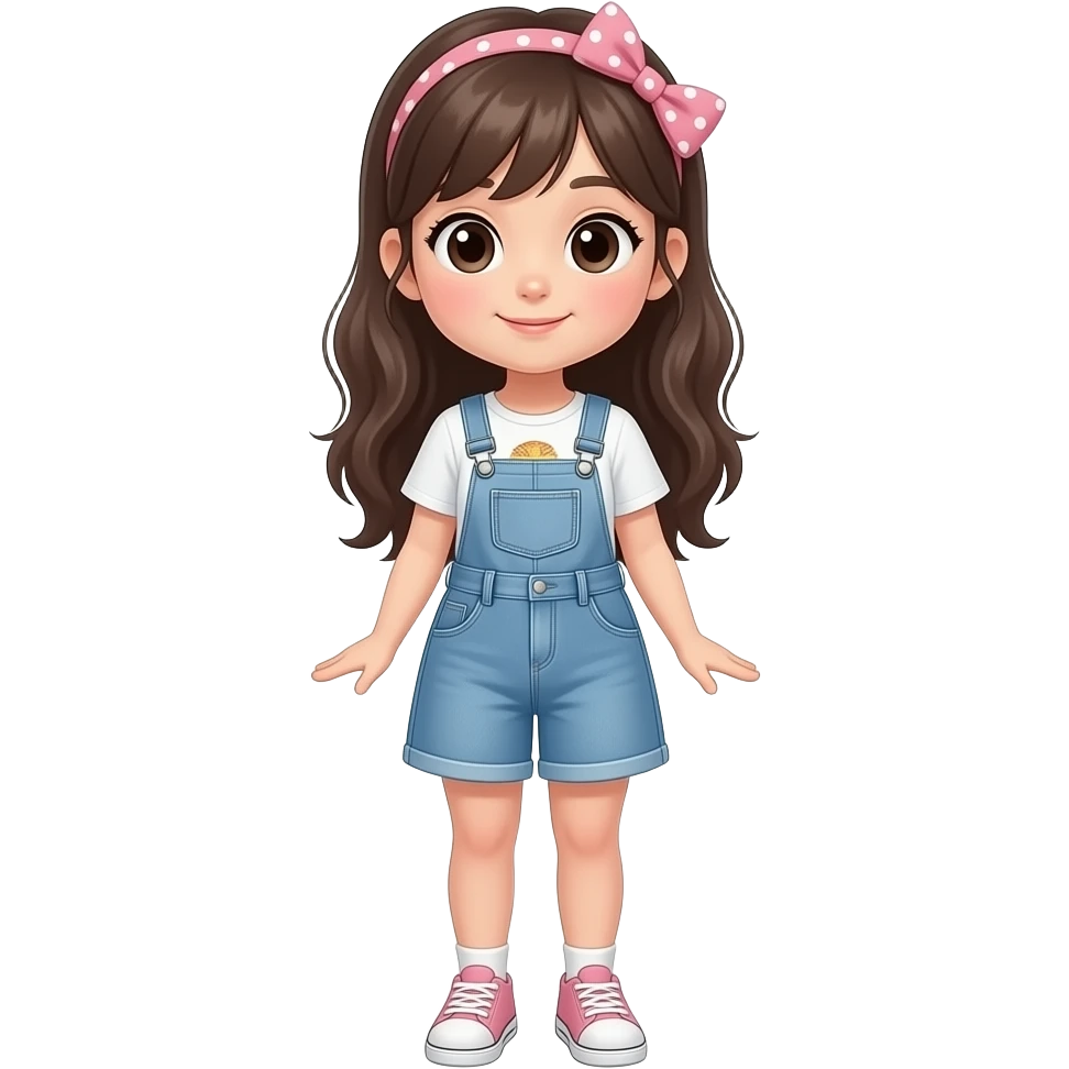 Menina bonita  fofa e um corpo todo com roupa emoji