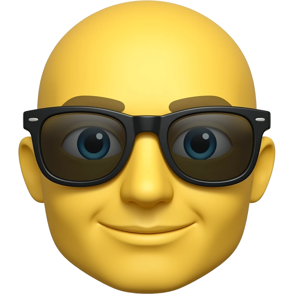 shy yellow emojis with sunglasses emoji
