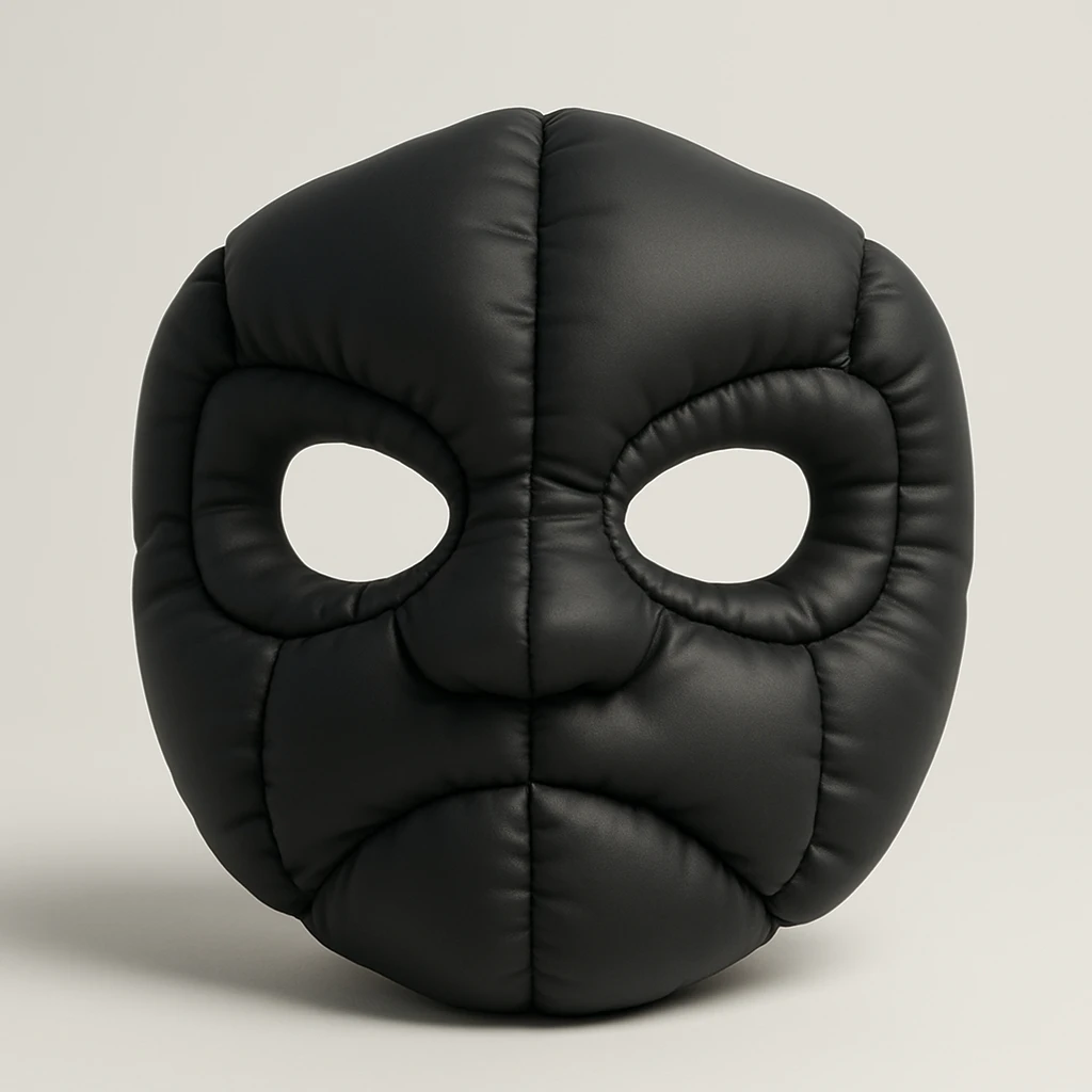 black mask, rounded and soft appearance emoji