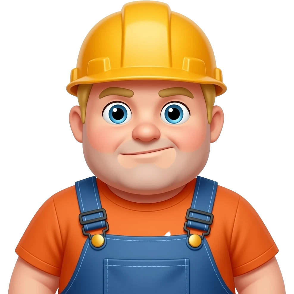 Fat construction farting with  blonde hair emoji