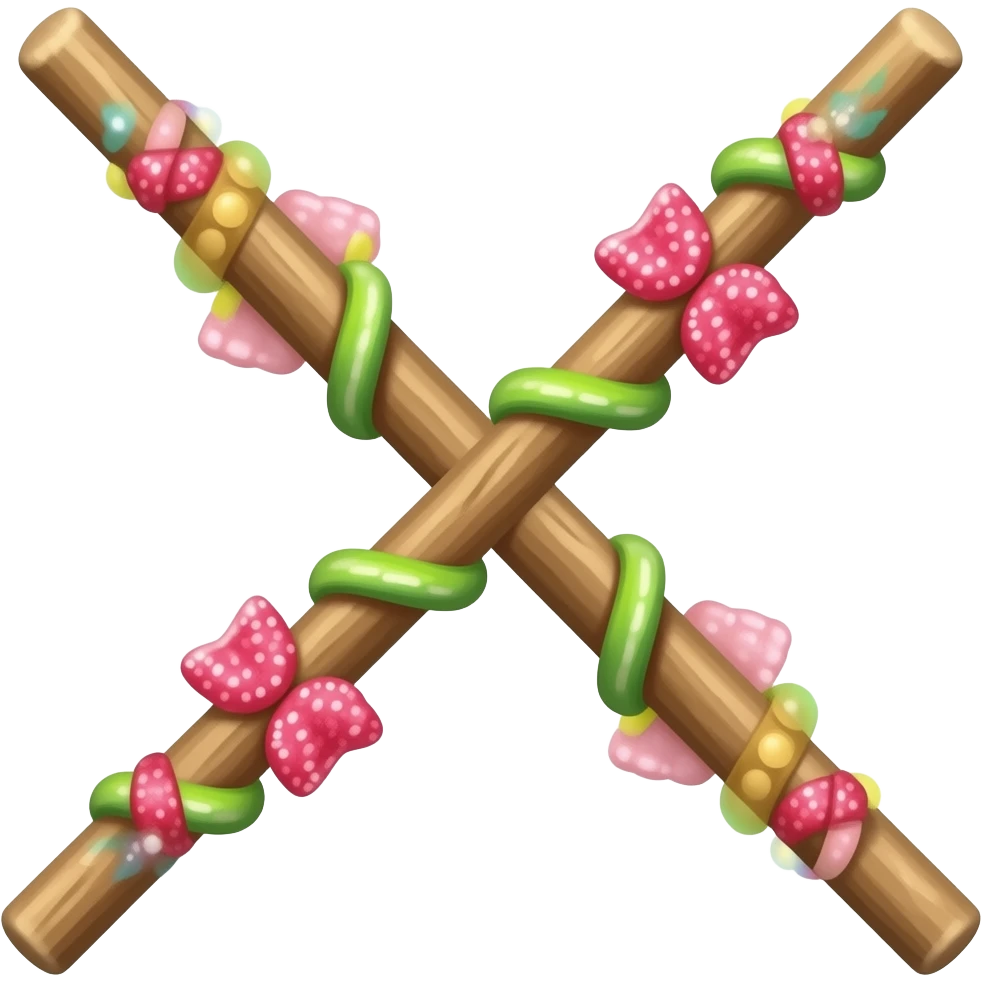 palo decorado mirabdo hacia el lado izquierdo emoji