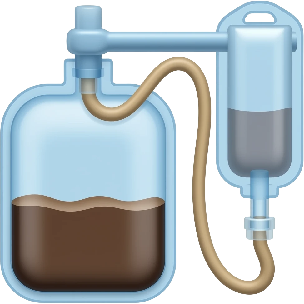 Bile juice collector with bule container full off bovine bile juice emoji