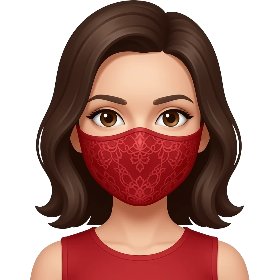 Woman wearing red mask emoji