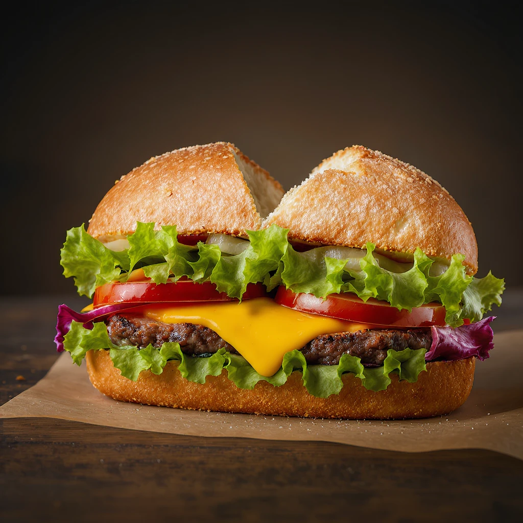 heart-shaped sandwich, professional photography style emoji