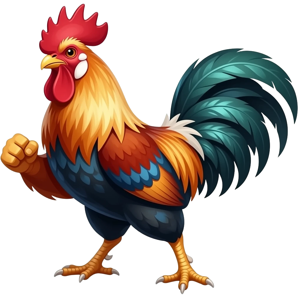Gallo de pelea desafiante  c emoji