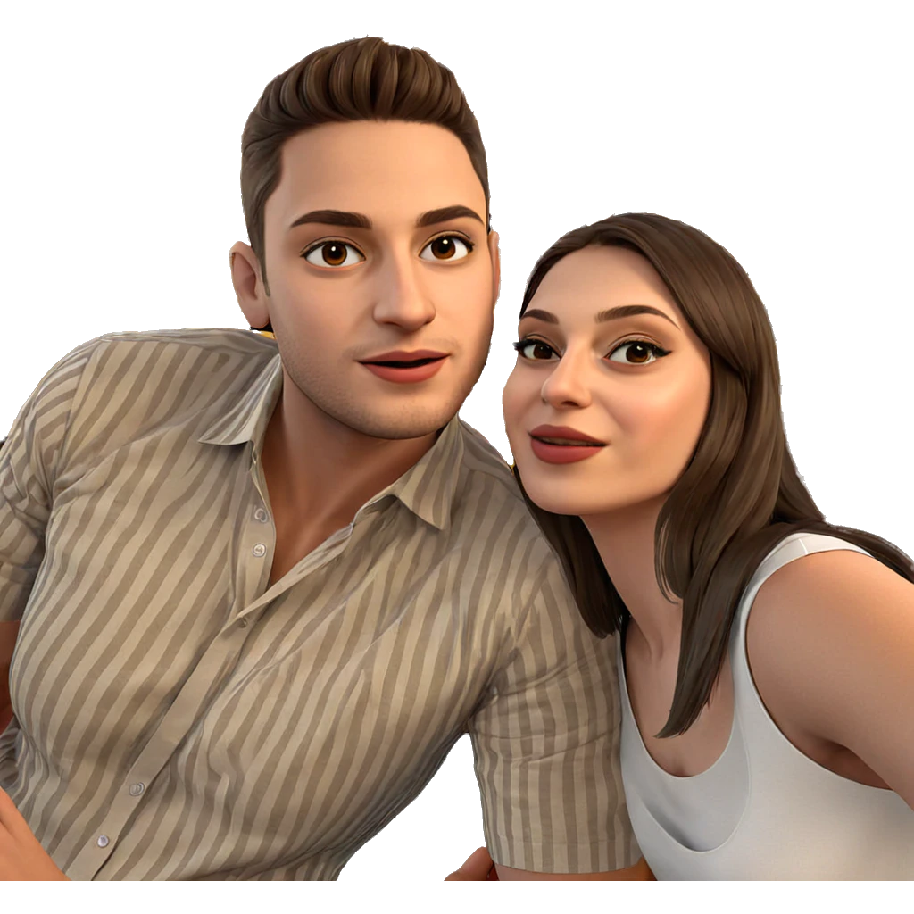 realistic girl and boy portrait emoji
