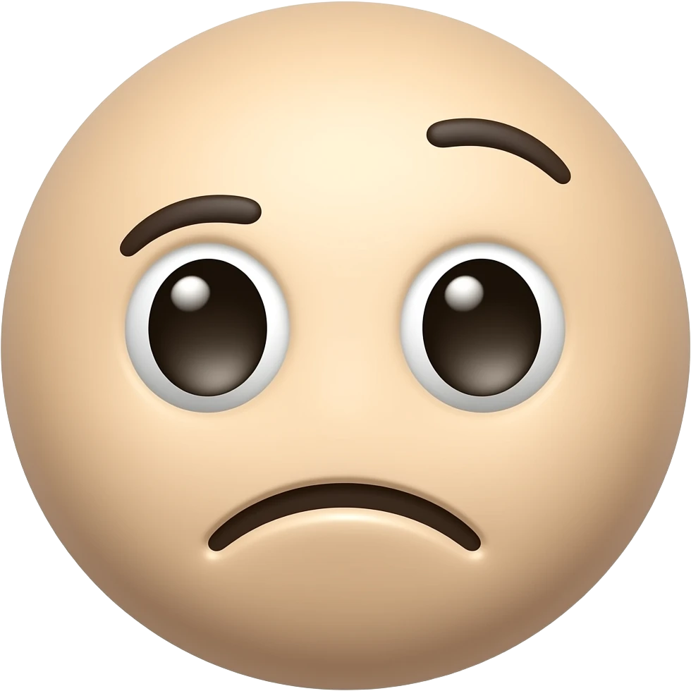 🫤🥺 combine emojis. Sad frown higher on one side. Cute glossy eyes emoji