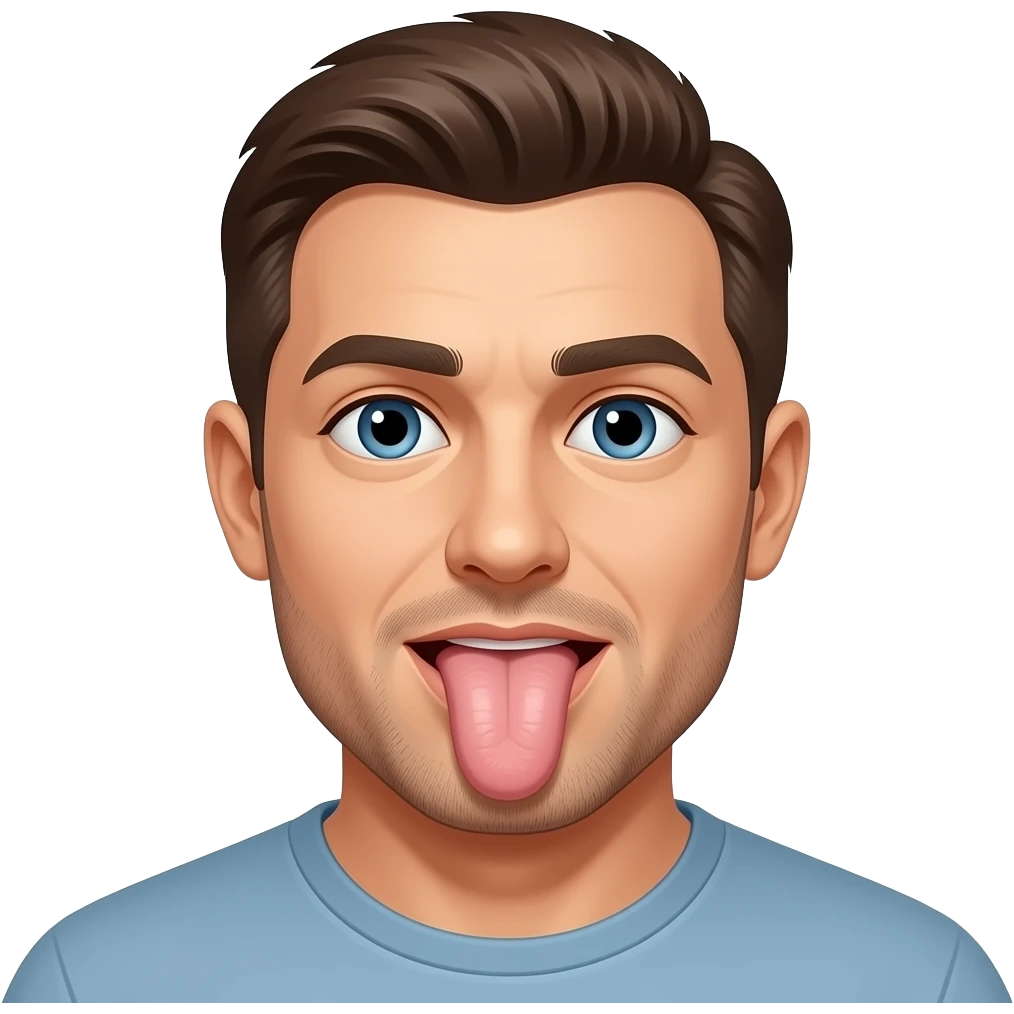 A man sucking a penis emoji