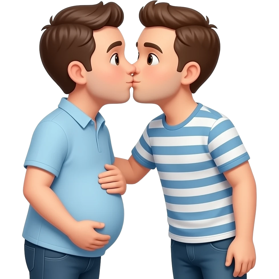 pregnant emojis with another man standing next to him logo they the man is pregnent are kissing emoji
