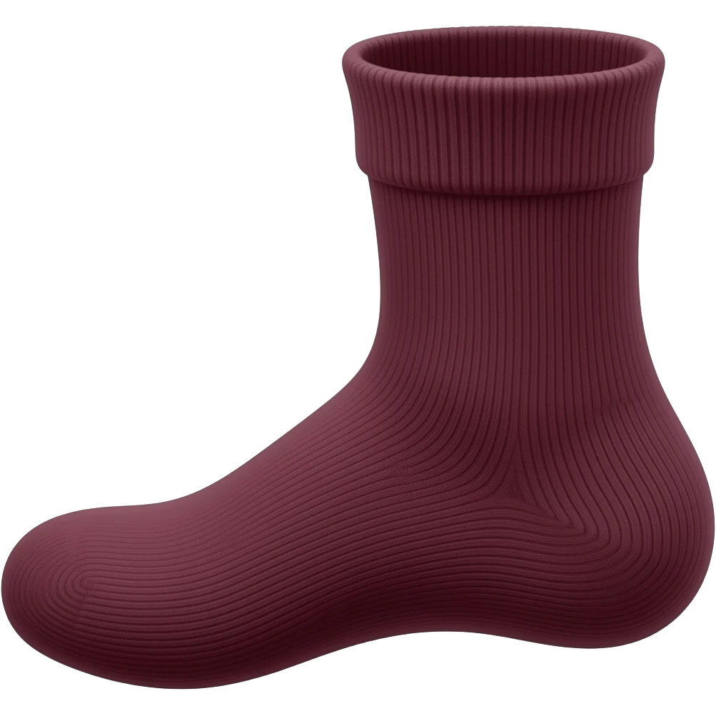 burgundy fine plain socks emoji