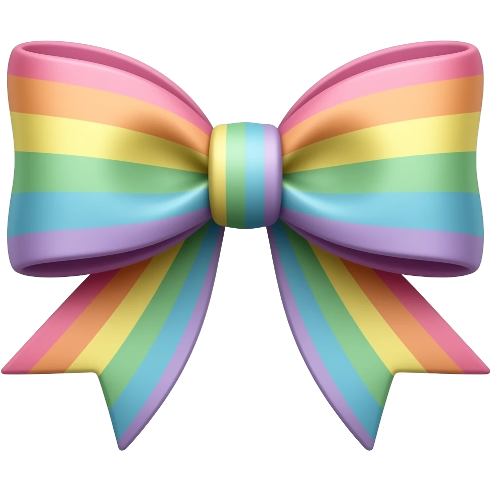 Sakura bow rainbow pastel emoji