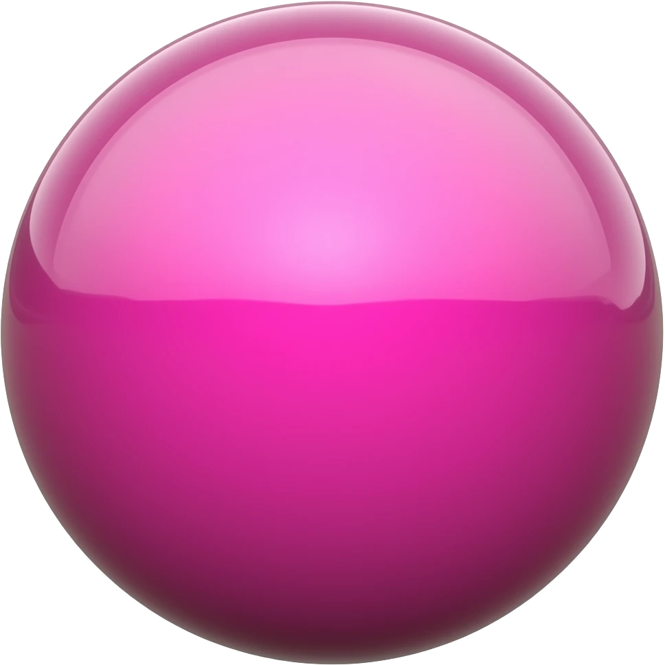 a 3d shiny very reflective hot pink sphere emoji