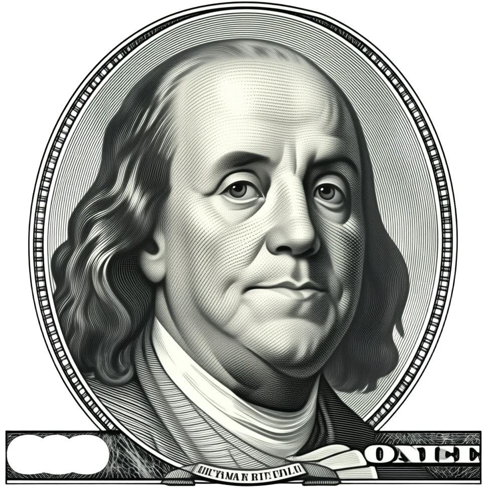 Benjamin Franklin black and white emoji