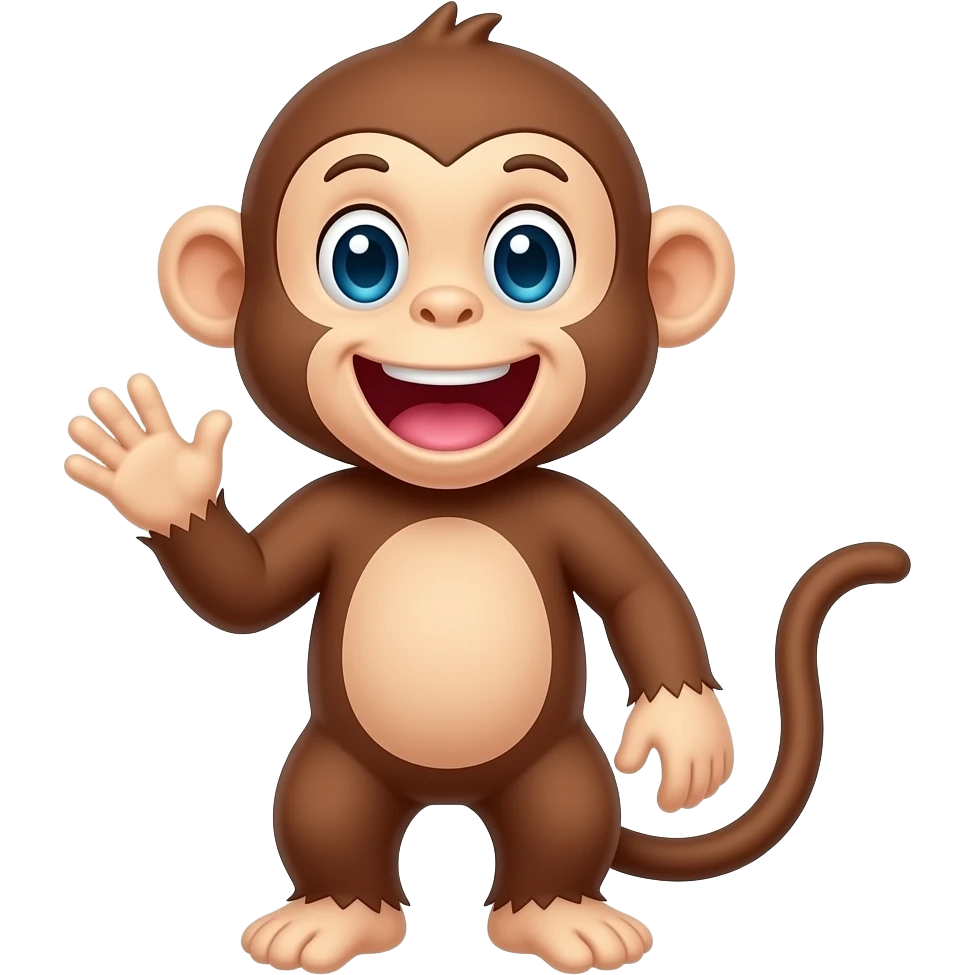 Cartoon monkey chattering emoji