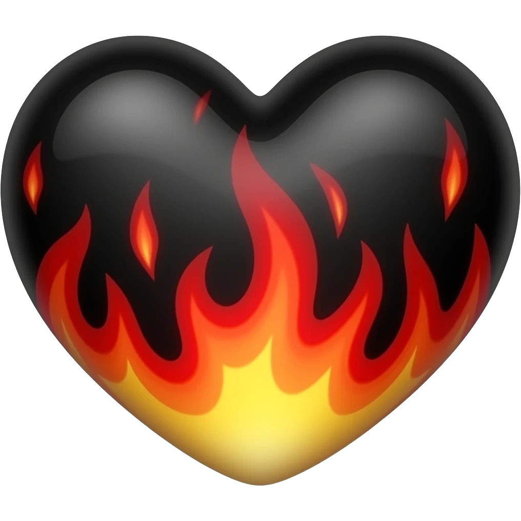 Black heart with  high Redfire emoji