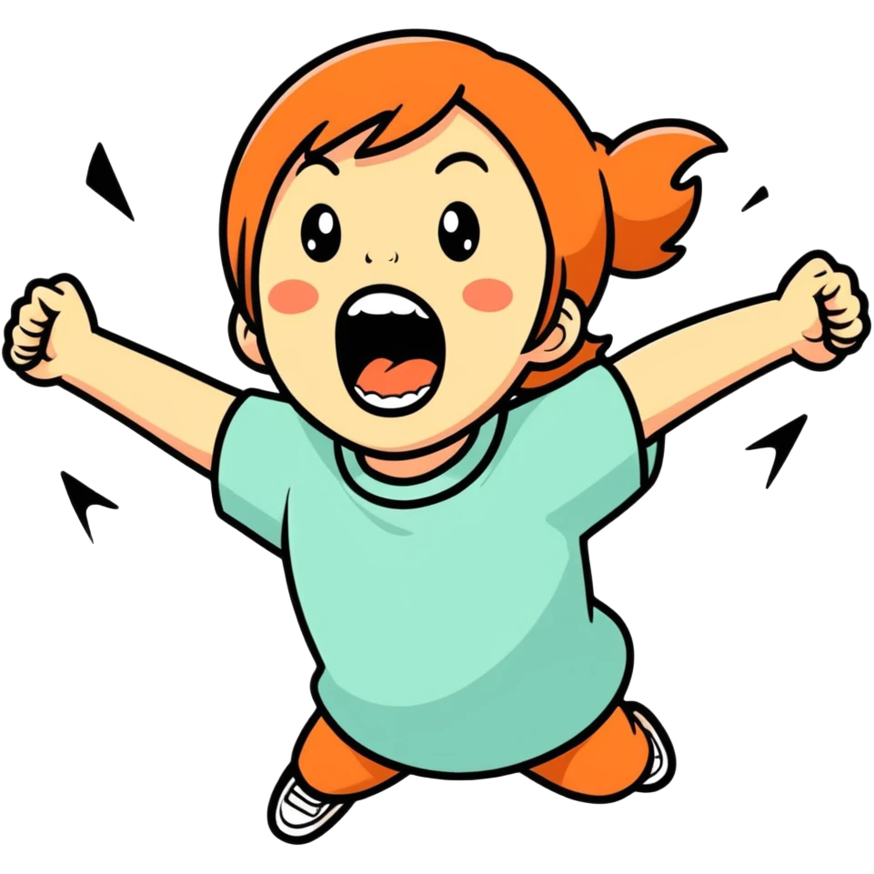 Una niña gritando  emoji