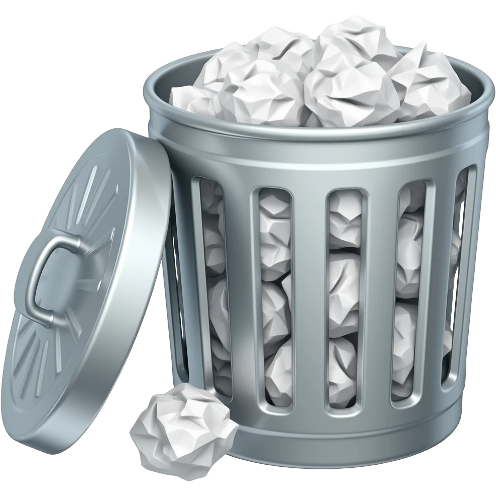 PAPELERA CON PAPEL ARRUGADO emoji