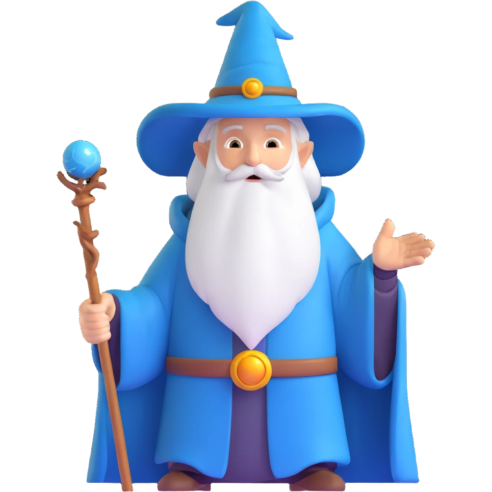 wise wizard with magical staff emoji