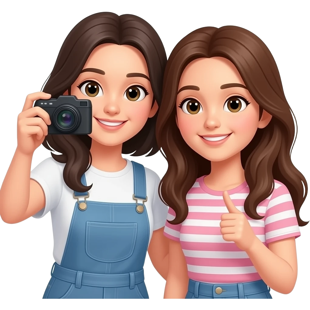 girls taking photos together emoji