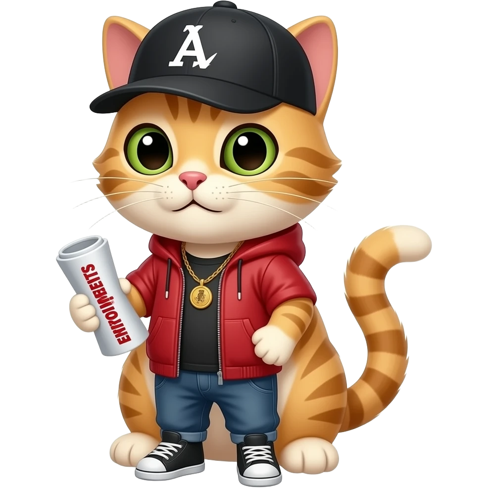 cat rapper rolling a paper that says enrollments emoji