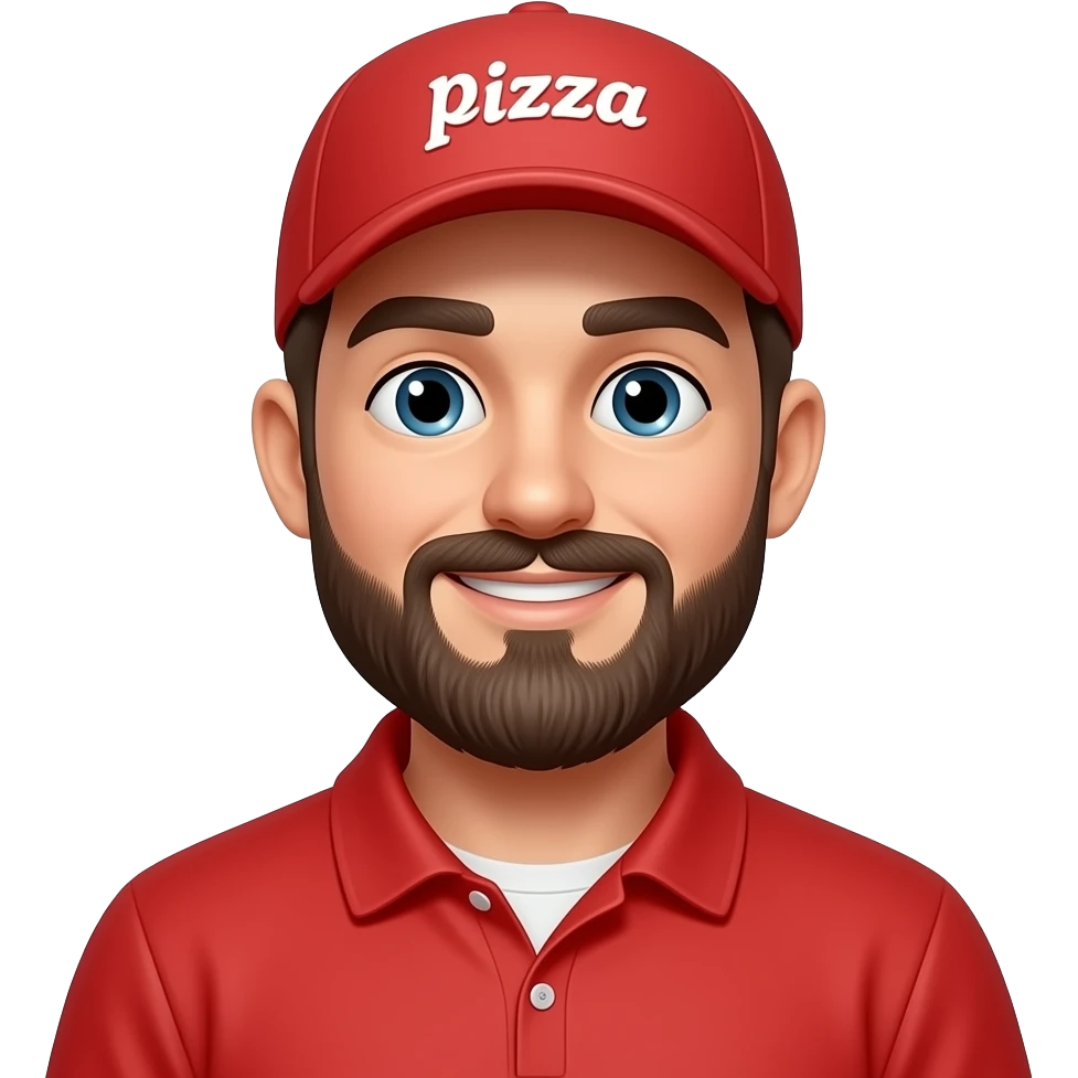 pizza delivery guy with beard emoji