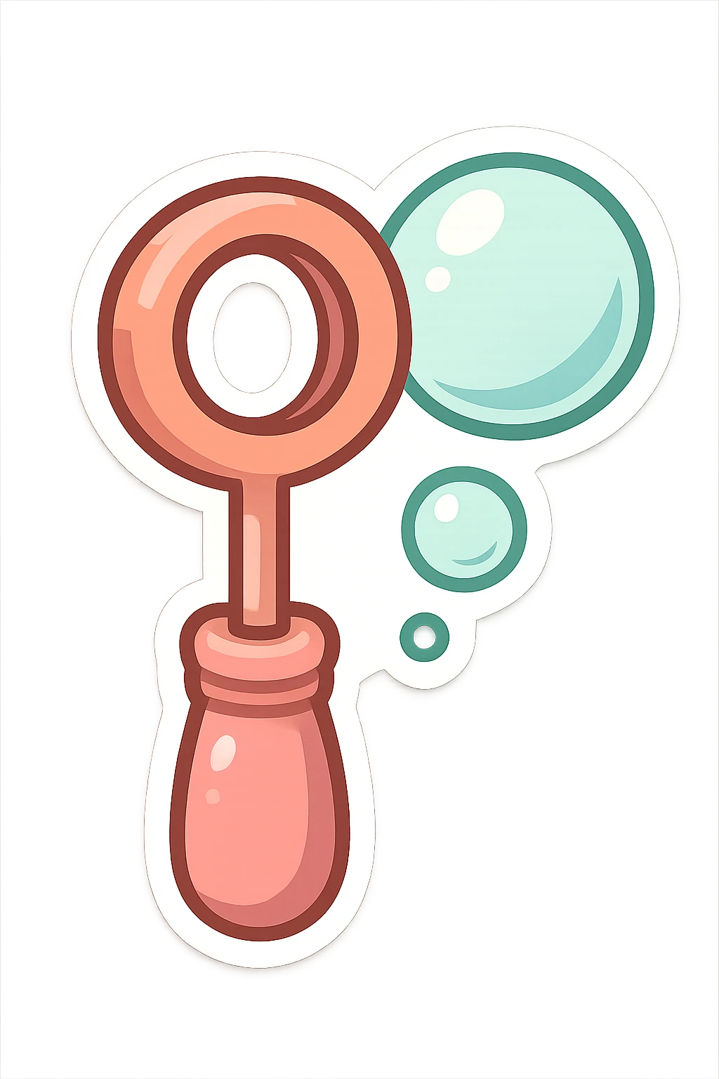 chibi sticker-style bubble wand, cute and exaggerated emoji