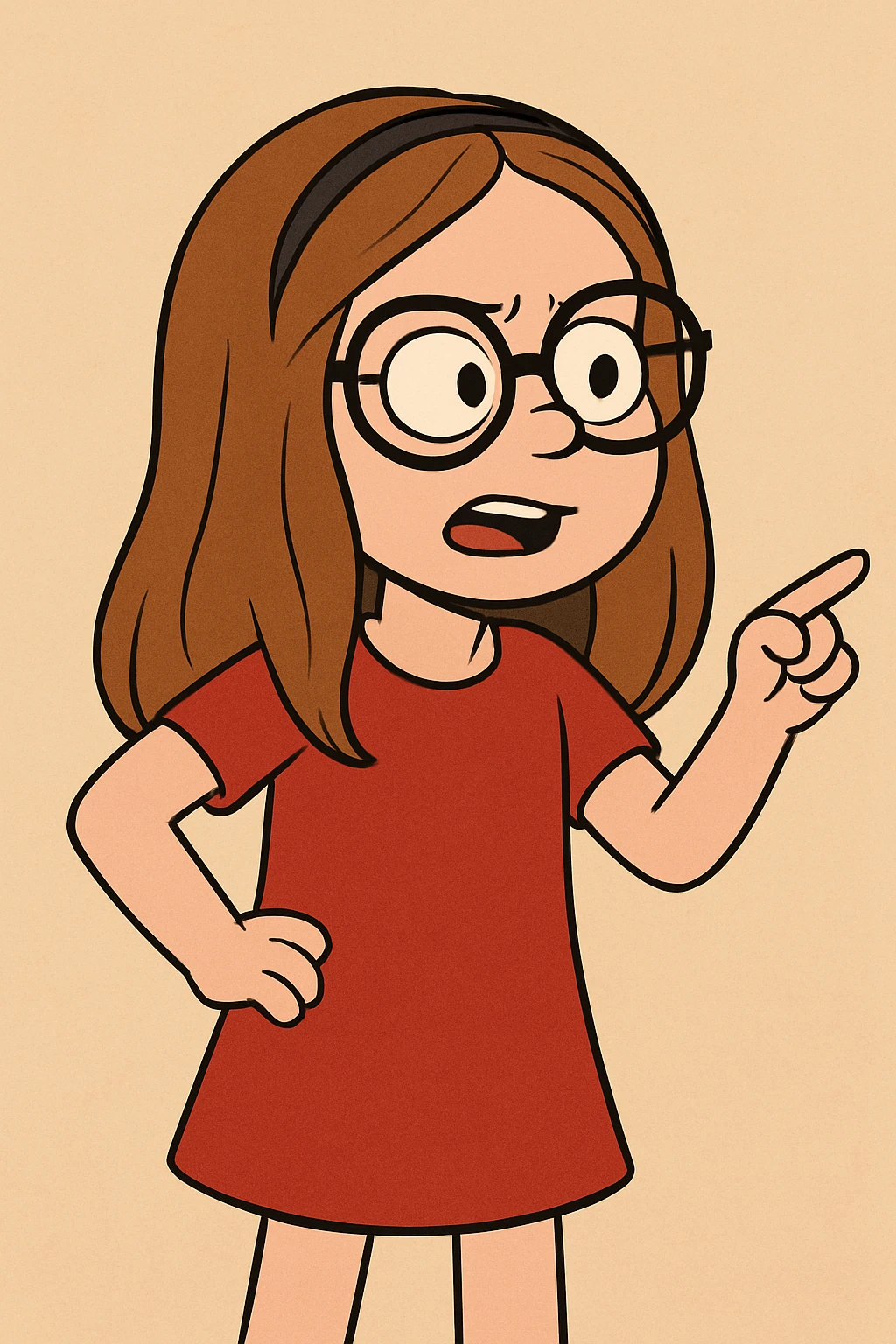 Little girl Gloria Steinem red dress  emoji