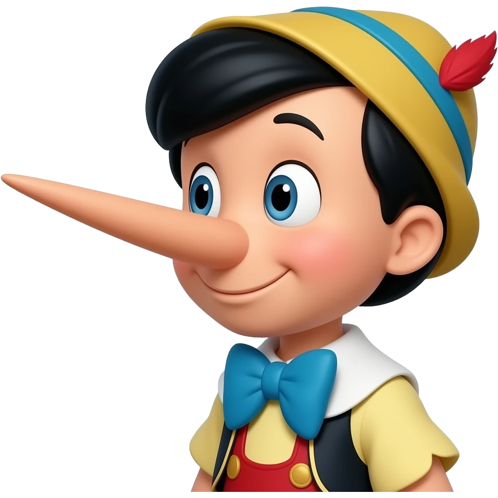 Pinoccio with a long nose emoji