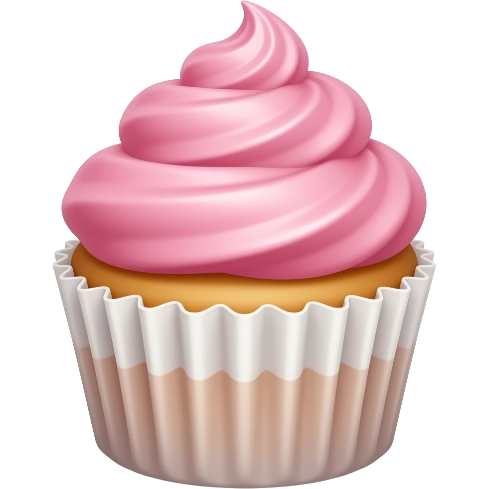 Cupcake with pink icing emoji