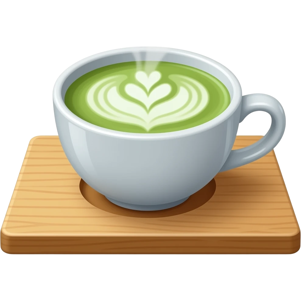 matcha latte, pastel tones, cozy minimal style emoji