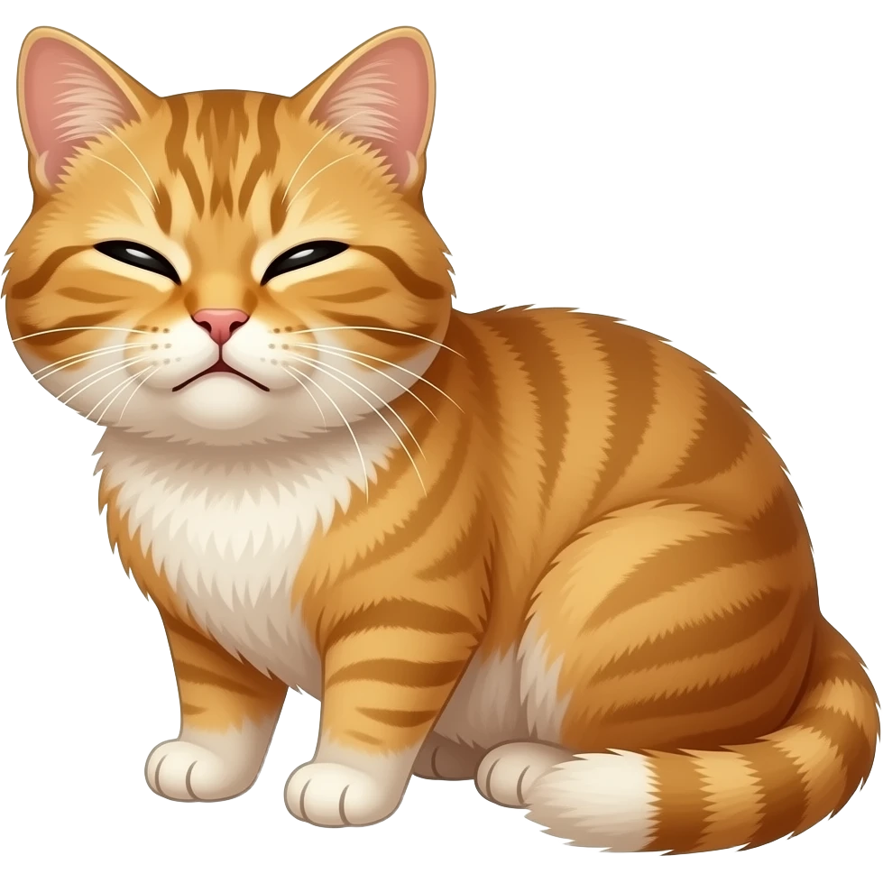 a cat with expression of disgust - and eyes rolled emoji