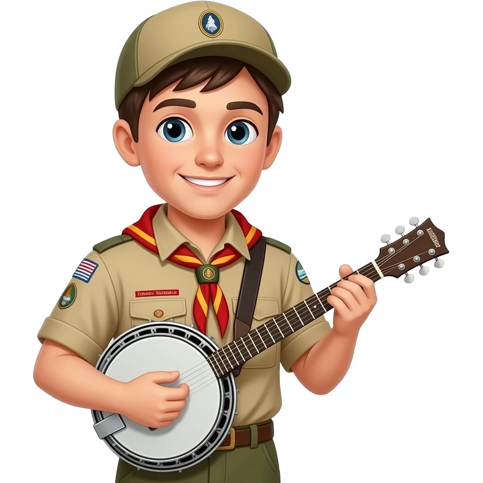 german boyscout with banjo emoji