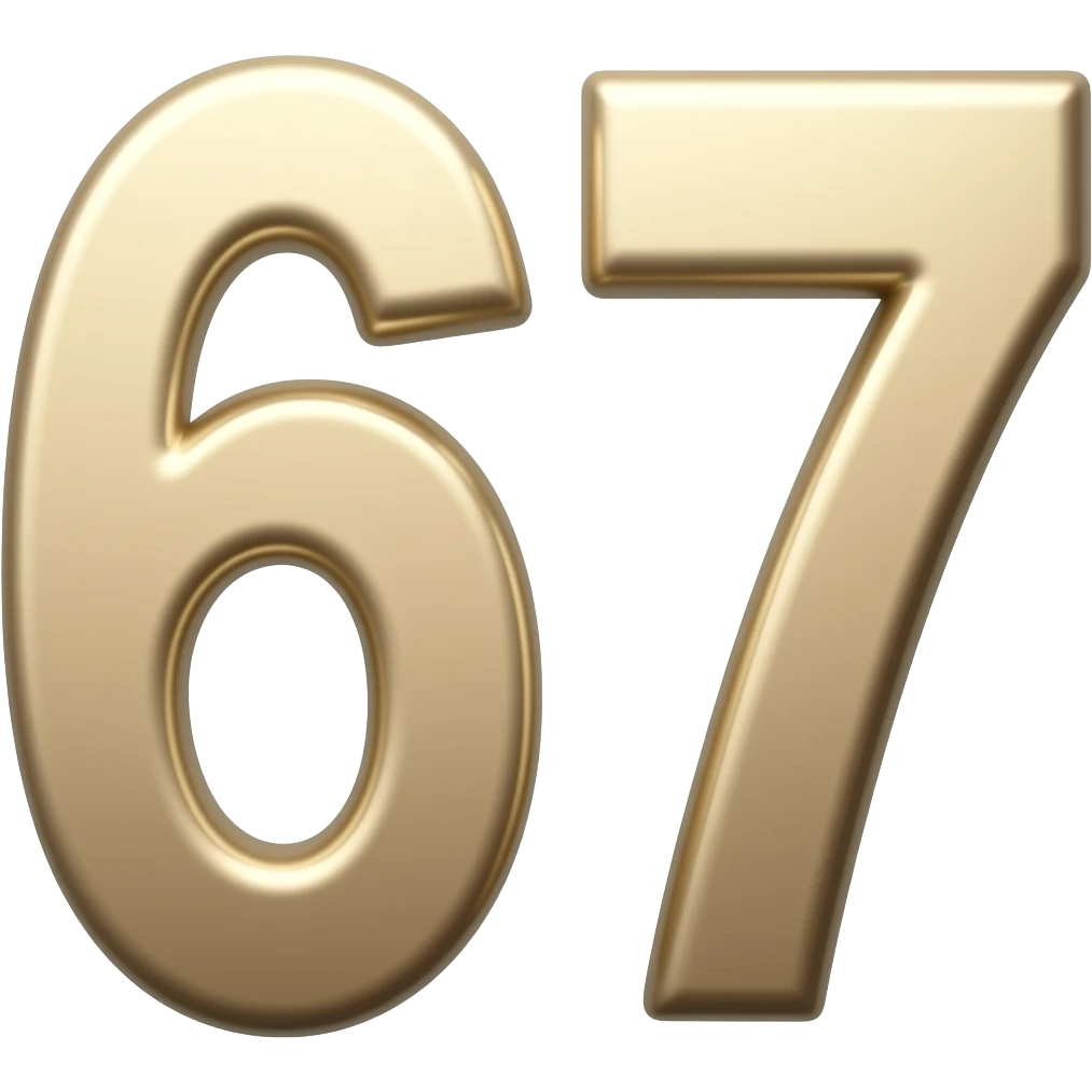 A photo of the number is 67 emoji