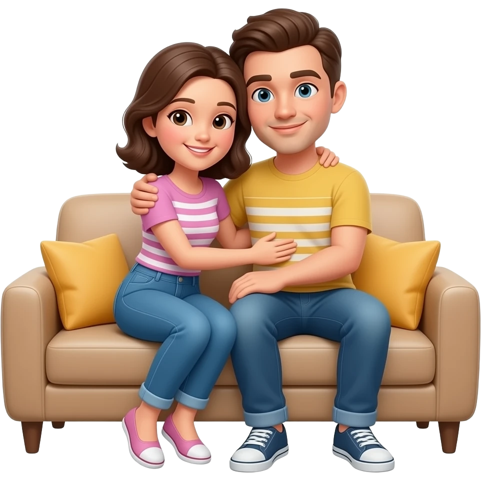 Cuddling on the couch emoji