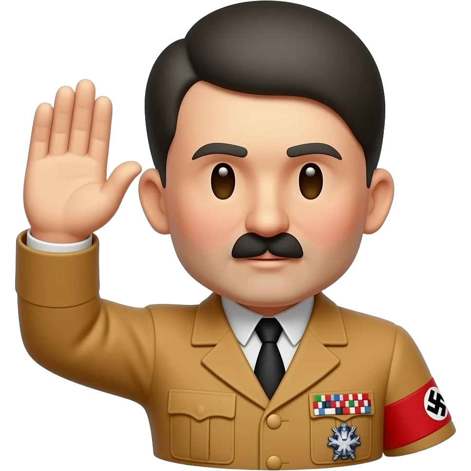 crea un emoji de hitler con su respectivo saludo de mano arriba la mano abierta emoji