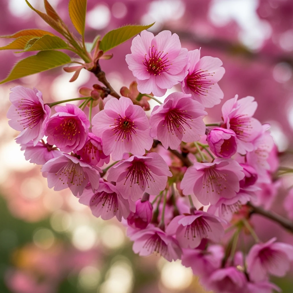 pink cherry blossom cluster, no background emoji