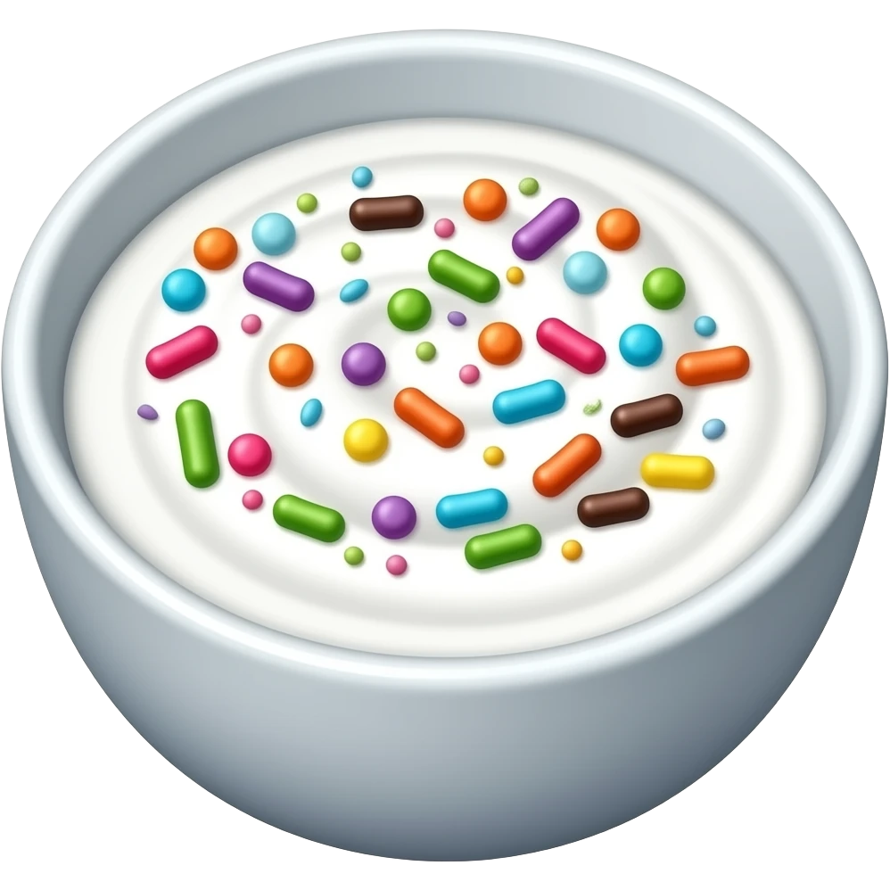 Greek yogurt bowl topped with funfetti aesthetic emoji