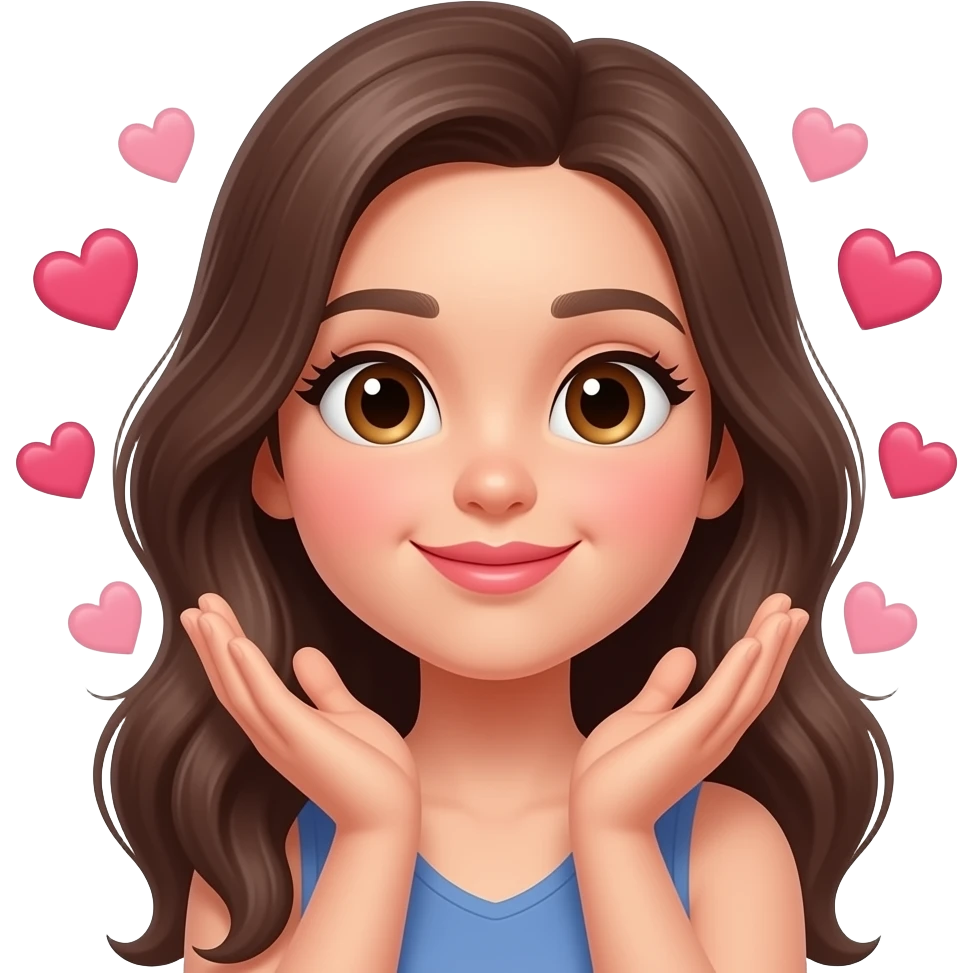 girl sending a lot of kisses emoji