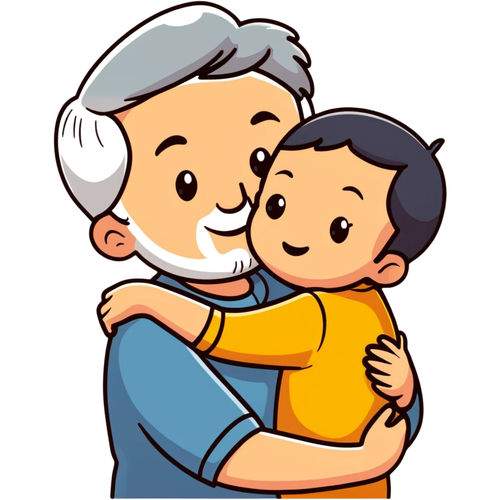 loving grandparent hugging a grandchild emoji