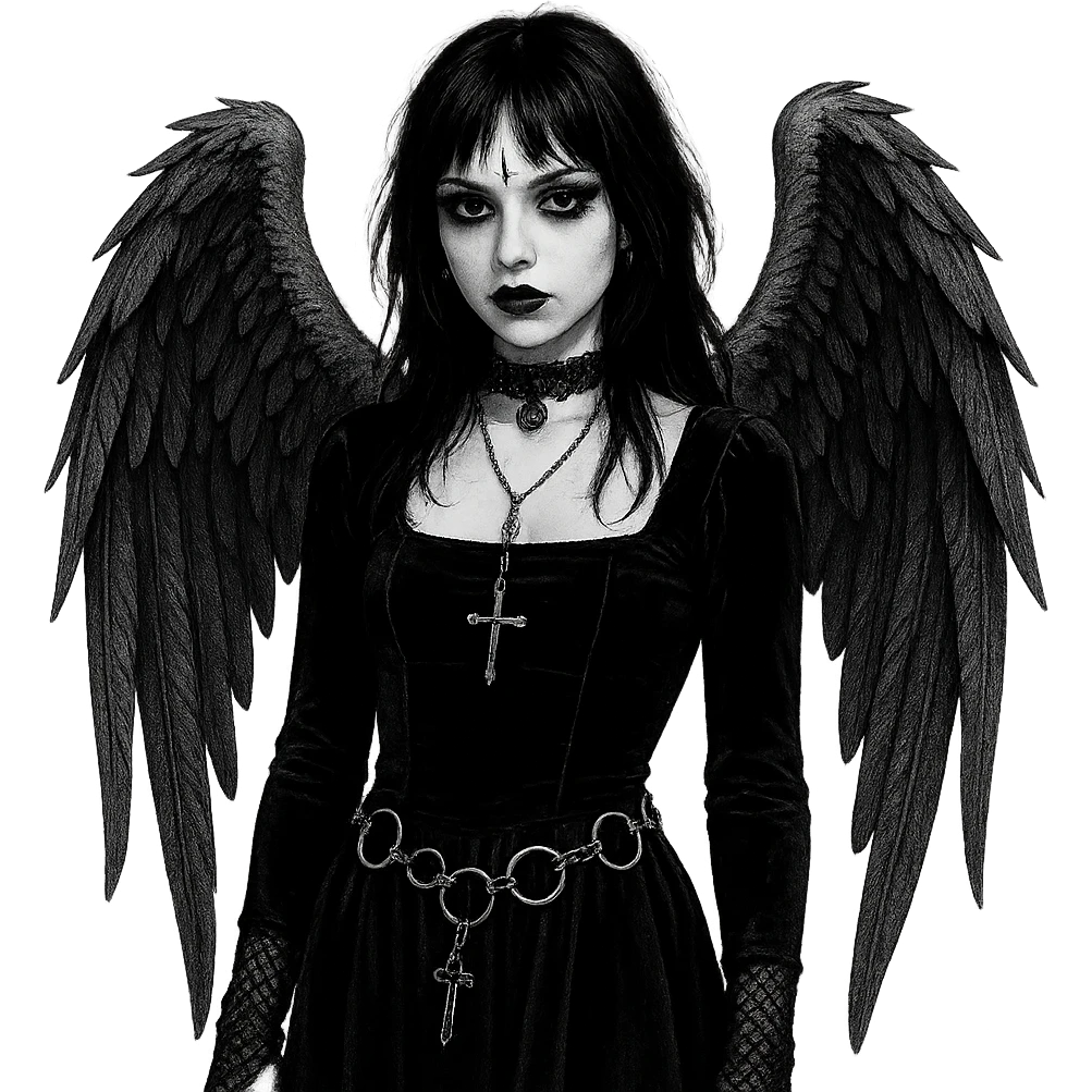 goth angel  object remove background    emoji