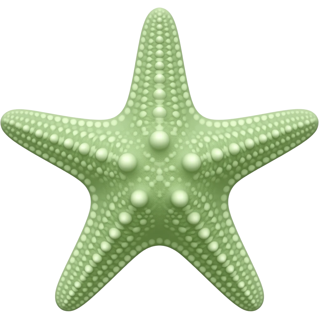 Star fish light greenish realistic without bubbles emoji