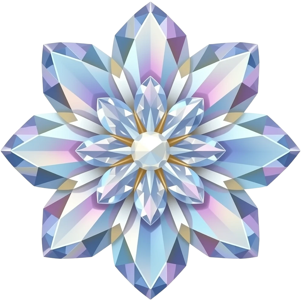Shiny sparkly colorful crystal gem flower emoji