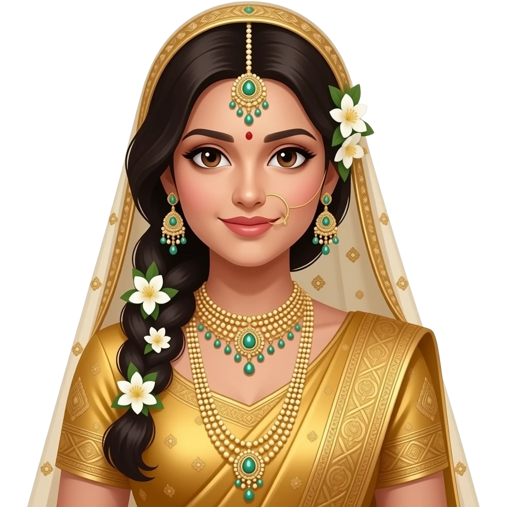 Desi bride, desi wedding, gorgeous woman in cultural attire emoji