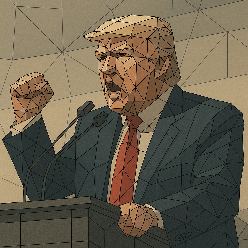 Donald Trump speaking at a rally emoji