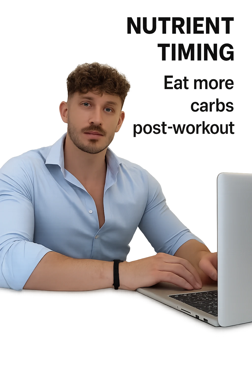 Uomo che sfrutta un timing di nutrienti per mangiare più carbo post workout emoji