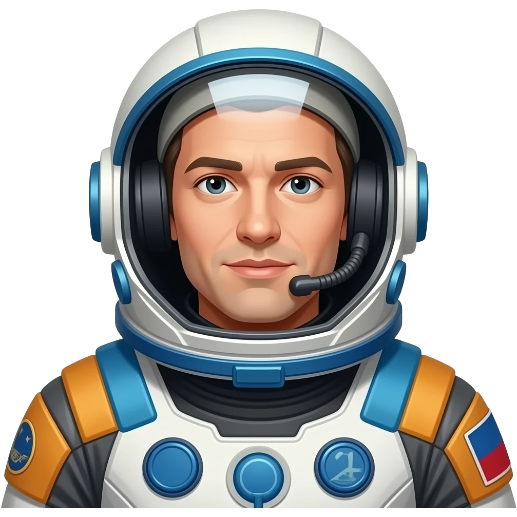 multi colour suit  Astronaut bust size emoji