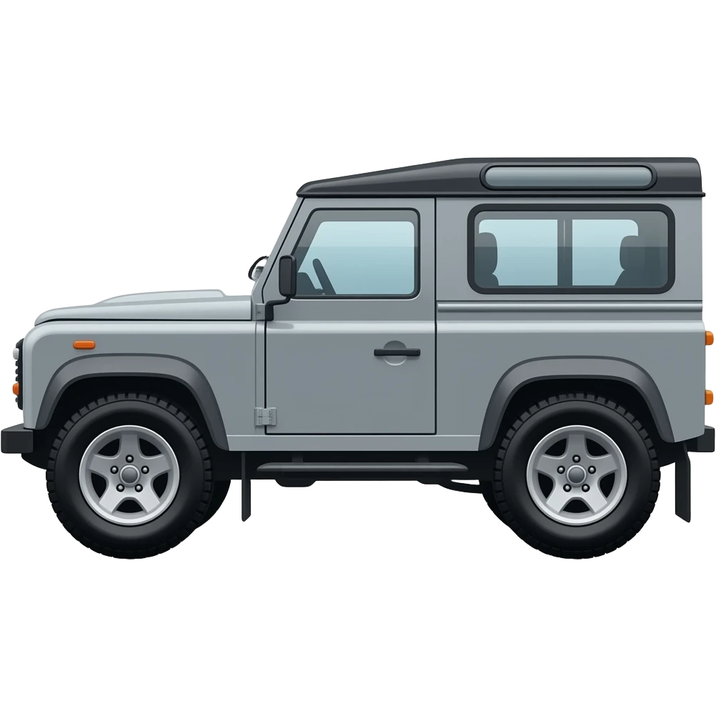 old style defender 130" grey with black hardtop big wheels emoji