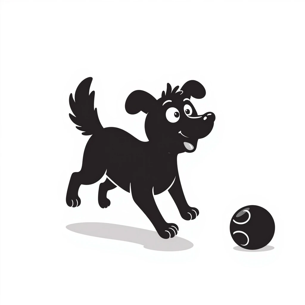 happy dog running after ball emoji