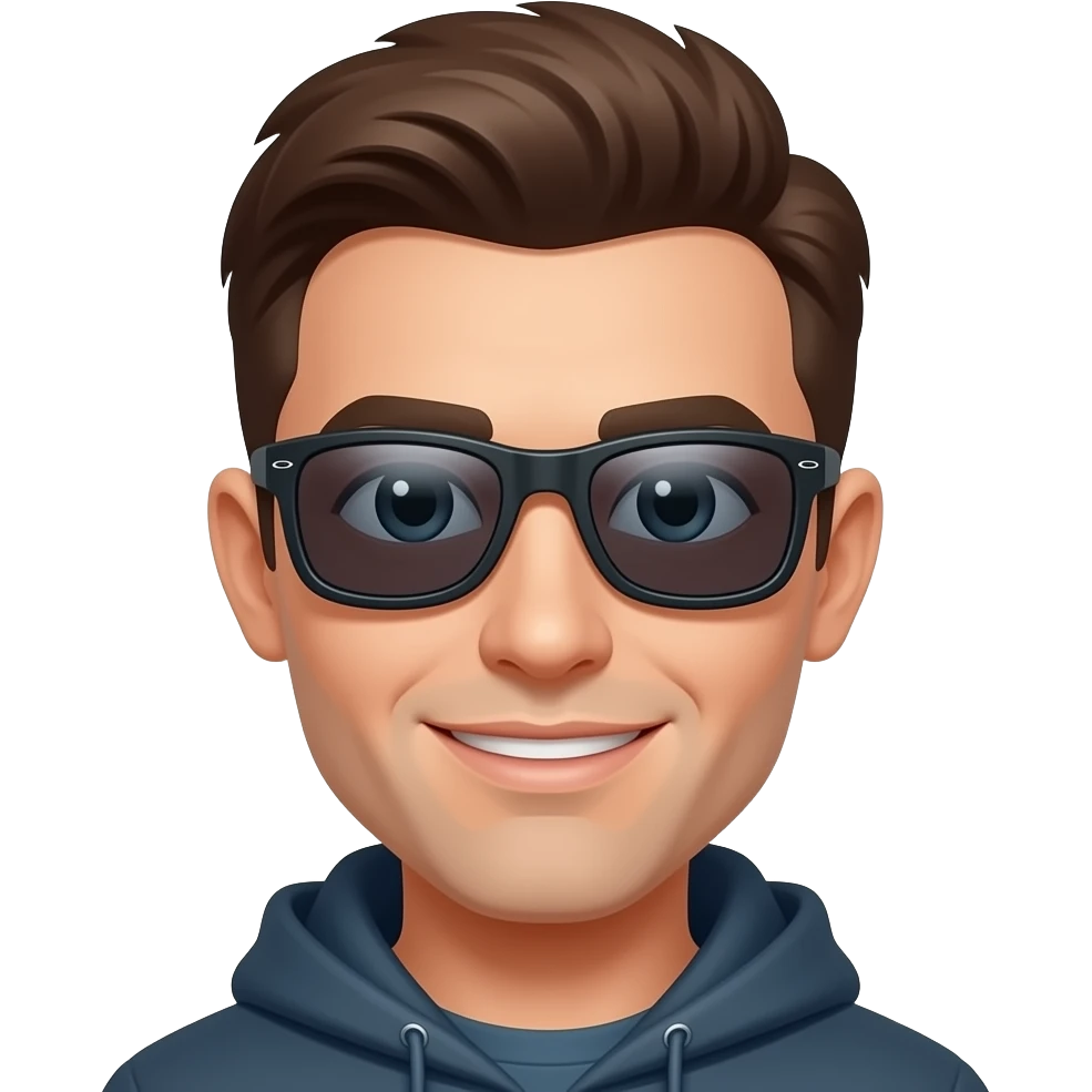 vibe coder with sport sunglasses (oakley) emoji